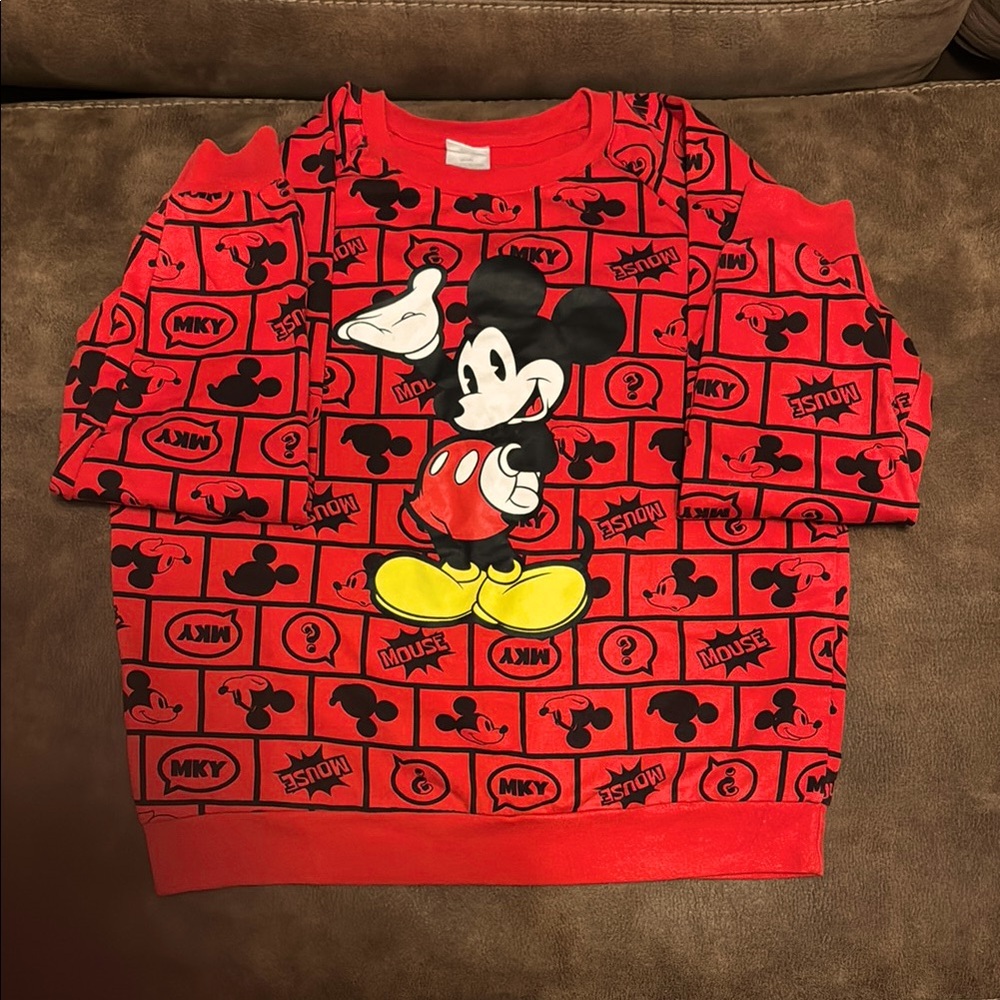 Disney Red Mickey Mouse Hoodie Sweatshirt